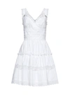 Dolce & Gabbana White Poplin Dress With Dg Crystal Details In Bianco