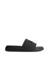 Alexander Mcqueen Logo-patch Open-toe Slides In Black