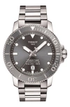 Tissot Men's Seastar 1000 Powermatic 80 Automatic Stainless Steel Bracelet Watch 43mm In Grey