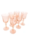 ESTELLE COLORED GLASS ESTELLE COLORED GLASS SET OF 6 REGAL GOBLETS