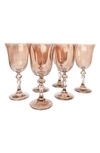 ESTELLE COLORED GLASS ESTELLE COLORED GLASS SET OF 6 REGAL GOBLETS