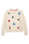 BODEN BODEN KIDS' CABLE KNIT EMBROIDERED SWEATER