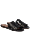 Alaïa Black Vienne Vague Flat Mule Sandals In Black
