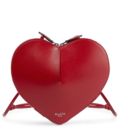 Alaïa Alaia Womens Laque Le Coeur Heart-shaped Leather Cross-body Bag In Red