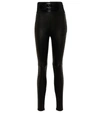 Alaïa High Waisted Stretch Leather Legging In Black