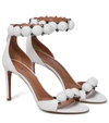 Alaïa Bombe Stud Snakeskin Ankle-wrap High-heel Sandals In White