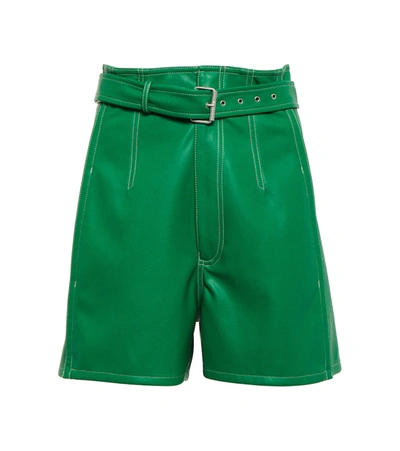 Philosophy Di Lorenzo Serafini High-rise Coated Shorts In Green