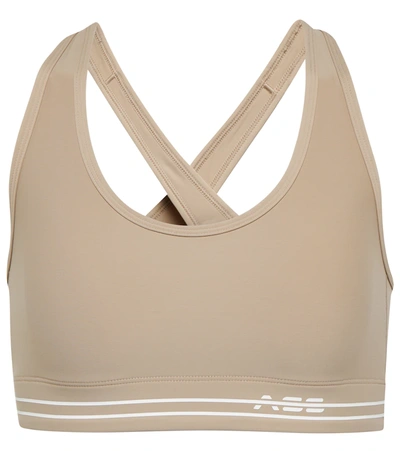 Adam Selman Sport Adam Selman Crafted Sport Cross Back Sports Bra In Tan