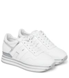 Hogan H483 Leather Platform Sneakers In White