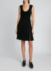 ALAÏA SCULPTED SEAM PLEATED DRESS