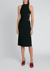 Alaïa Cutout-waist Body-con Midi Dress In Noir Alaia