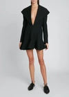 ALAÏA HOODED WOOL MINI DRESS