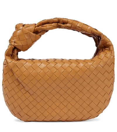 Bottega Veneta Jodie Teen Leather Tote In Caramel 20-gold