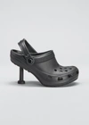 Balenciaga X Croc Madame Rubber Stiletto Clogs In Black