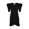 Isabel Marant Étoile Sireny Puff Long Sleeve Cotton Minidress In Black