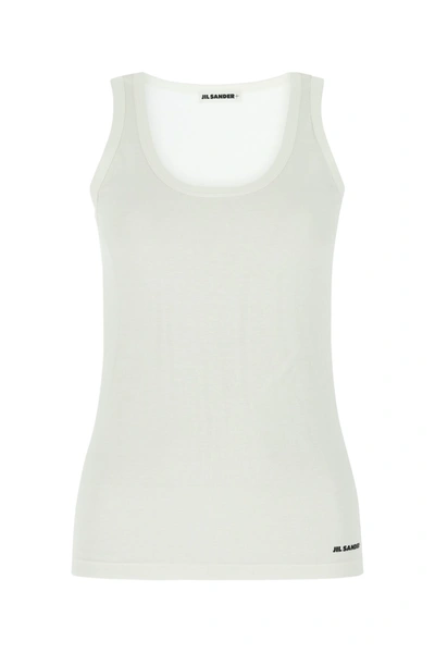 Jil Sander Plus Logo-print Scoop-neck Tank Top In White