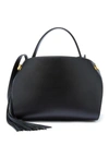 OSCAR DE LA RENTA BLACK LEATHER NOLO BAG