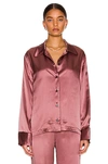 Kiki De Montparnasse Piped-trim Silk Pajama Shirt In Pink,black