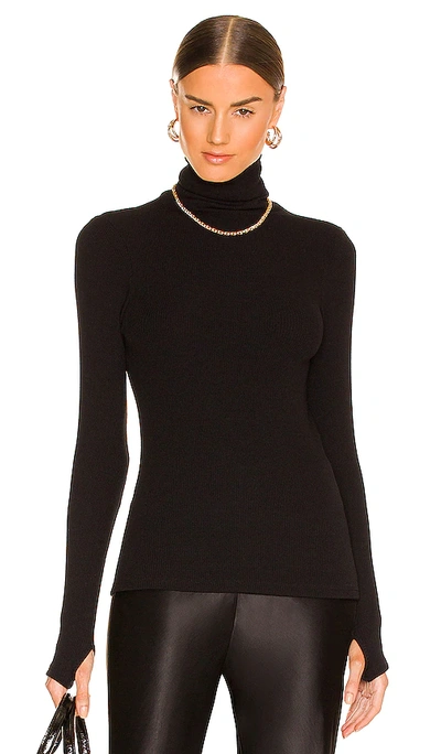 Enza Costa Sweater Knit Long Sleeve Turtleneck In Black