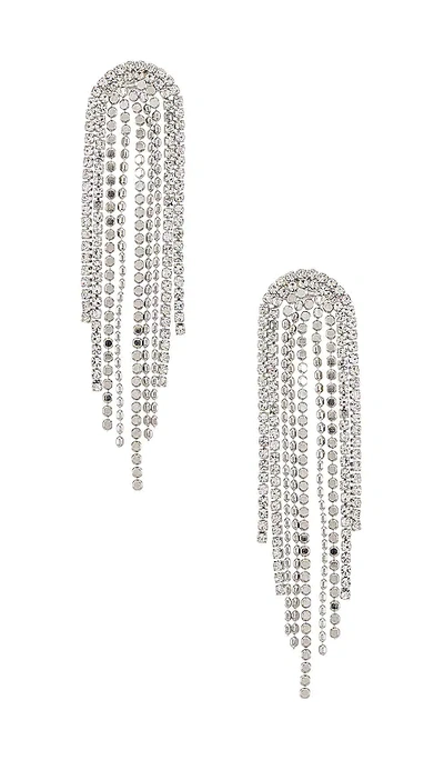 Shashi Casino Earrings In Metallic Silver