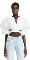 AJE PUFF SLEEVE CUT OUT TOP