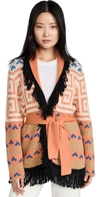 Mother The Belted Fringed Cardigan In Runaway Child