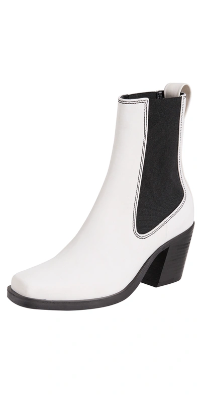 Rag & Bone Axis Leather Booties In Antique White