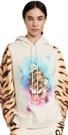 Stella Mccartney Ladies Magnolia Tiger Print Cotton Hoodie In Magnolia