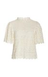 Carolina Herrera Women's Silk-crochet Top In White