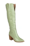 Journee Collection Therese Croc Embossed Knee High Boot In Green