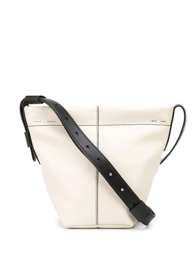 Proenza Schouler White Label Mini Barrow Leather Bucket Bag In White