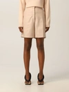 Max Mara Lacuna Leather Shorts In Pink