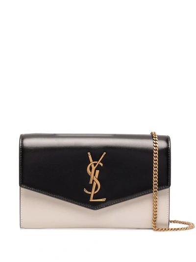 Saint Laurent Ysl Flap Chain Clutch Bag In Neutrals