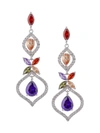 EYE CANDY LA WOMEN'S 18K GOLDPLATED & MULTICOLORED CRYSTAL ROYAL DROP EARRINGS