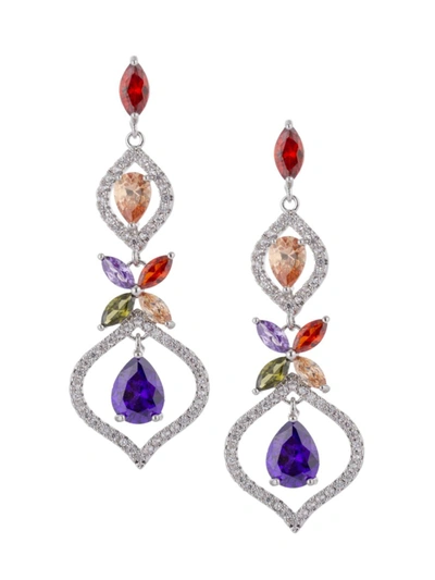 Eye Candy La Women's 18k Goldplated & Multicolored Crystal Royal Drop Earrings In Neutral