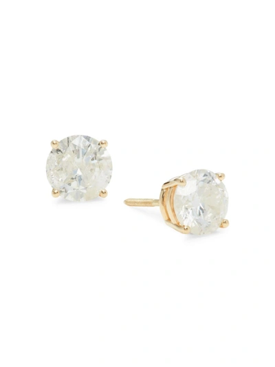 Saks Fifth Avenue Women's 14k Yellow Gold & 2.0 Tcw Diamond Stud Earrings