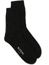 N•peal Logo-print Ankle-length Socks In Grey