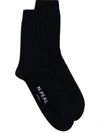 N•peal Logo-print Ankle-length Socks In Blue