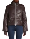 Walter Baker Edwina Leather Puffer Jacket In Mocha