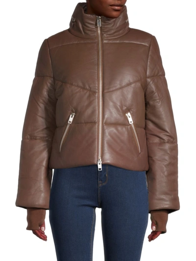 Walter Baker Women's Edwina Lamb Leather Puffer Jacket In Terracotta