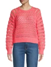 Iro Attica Open-knit Organic Cotton-blend Sweater In Candy Pink
