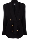 BALMAIN DOUBLE-BREASTED BELTED BLAZER
