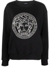 Versace Medusa-print Cotton-jersey Sweatshirt In Black
