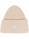 Acne Studios Ribbed-knit Wool Beanie In Neutrals