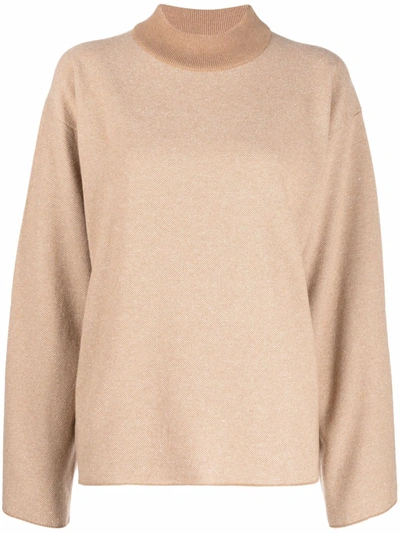 The Row Daverio Cashmere And Silk-blend Sweater In Neutrals
