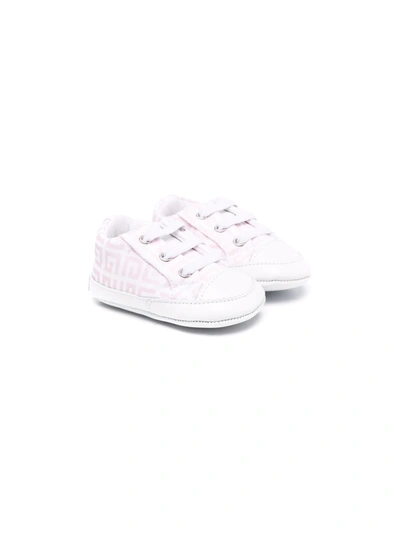 Givenchy Baby Sneakers In Jacquard 4g White And Pink