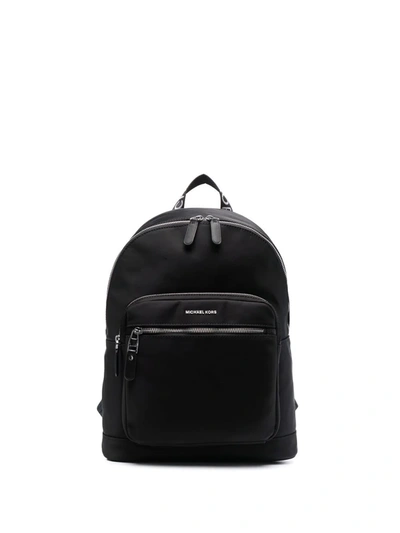 Michael Michael Kors Logo-plaque Zip-fastening Backpack In Black