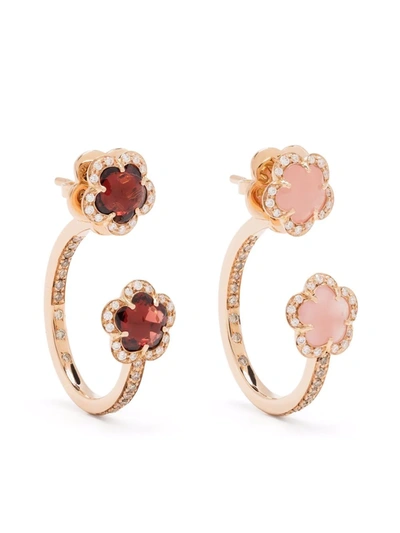 Pasquale Bruni 18kt Rose Gold Figlia Dei Fiori Diamond Hoop Earrings In Pink