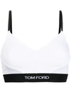 Tom Ford Classic Triangle Signature Bra With Adjustable Straps In White