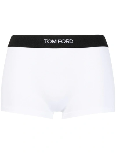 Tom Ford Logo Waistband Boxer Style Underwear Bottoms In White